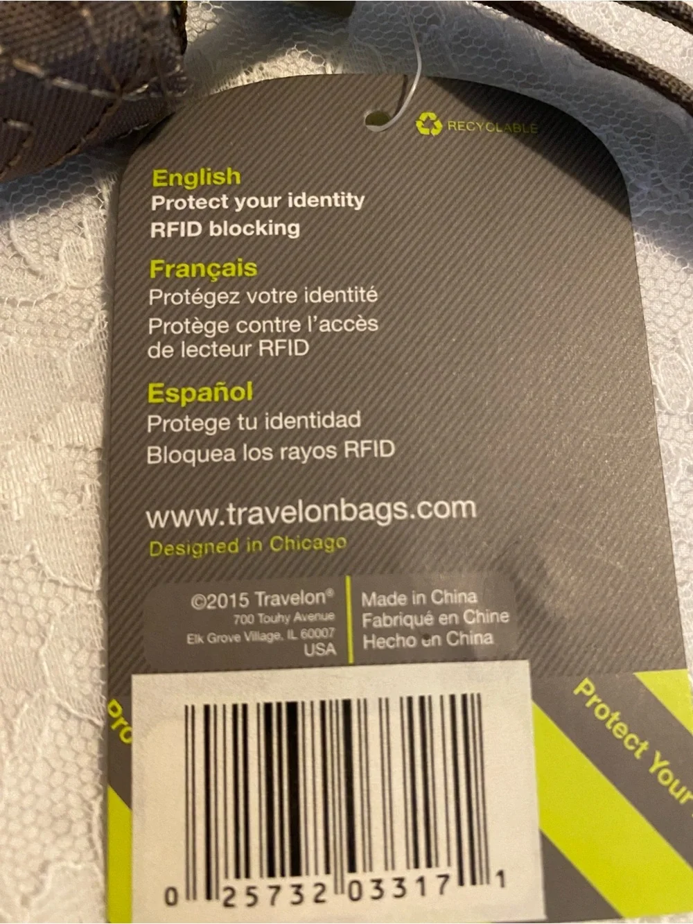 Travelon quilted Wristlet Wallet -RFID blocking to protect cards and ID.